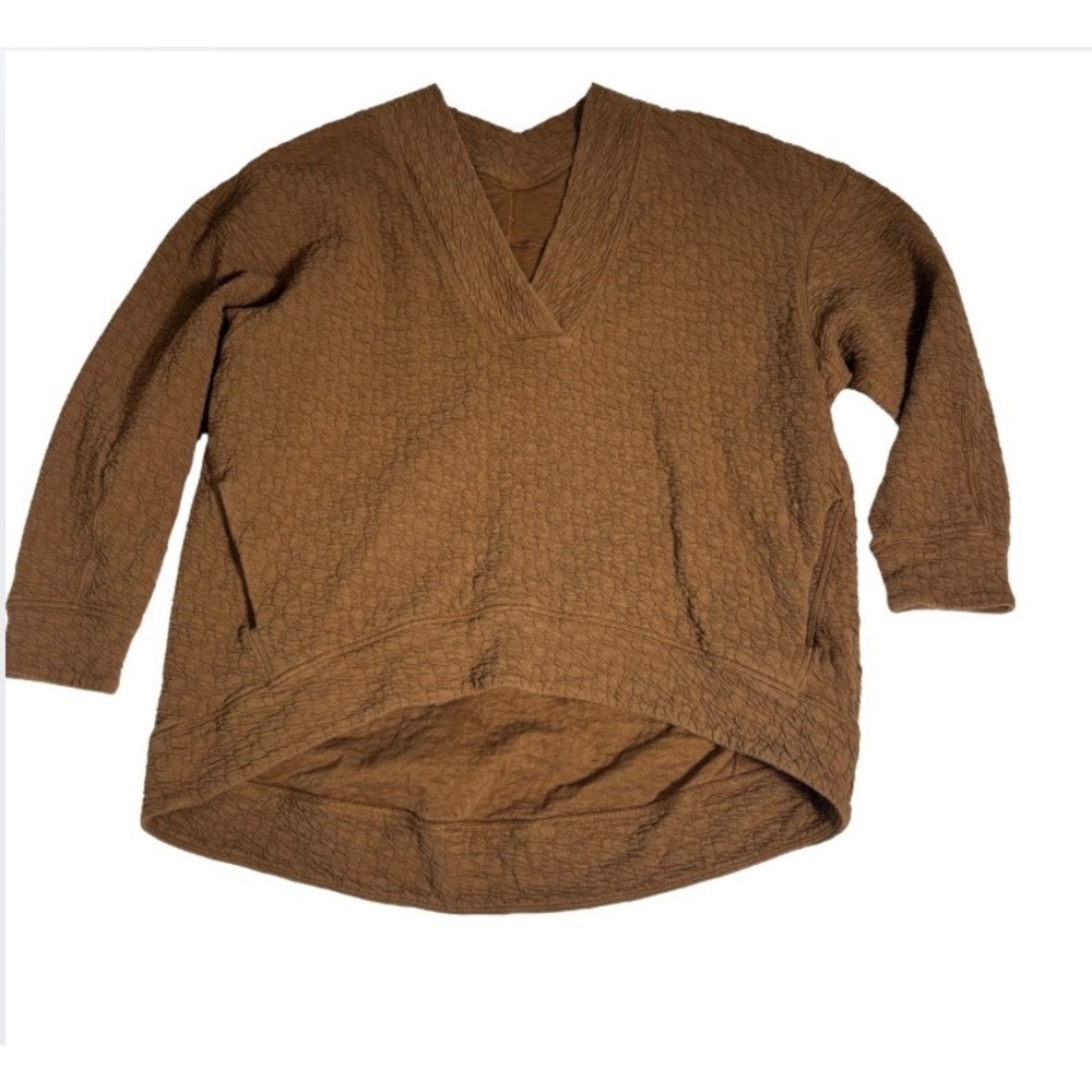Lululemon Rippled V-Neck Pullover 'Copper Brown'